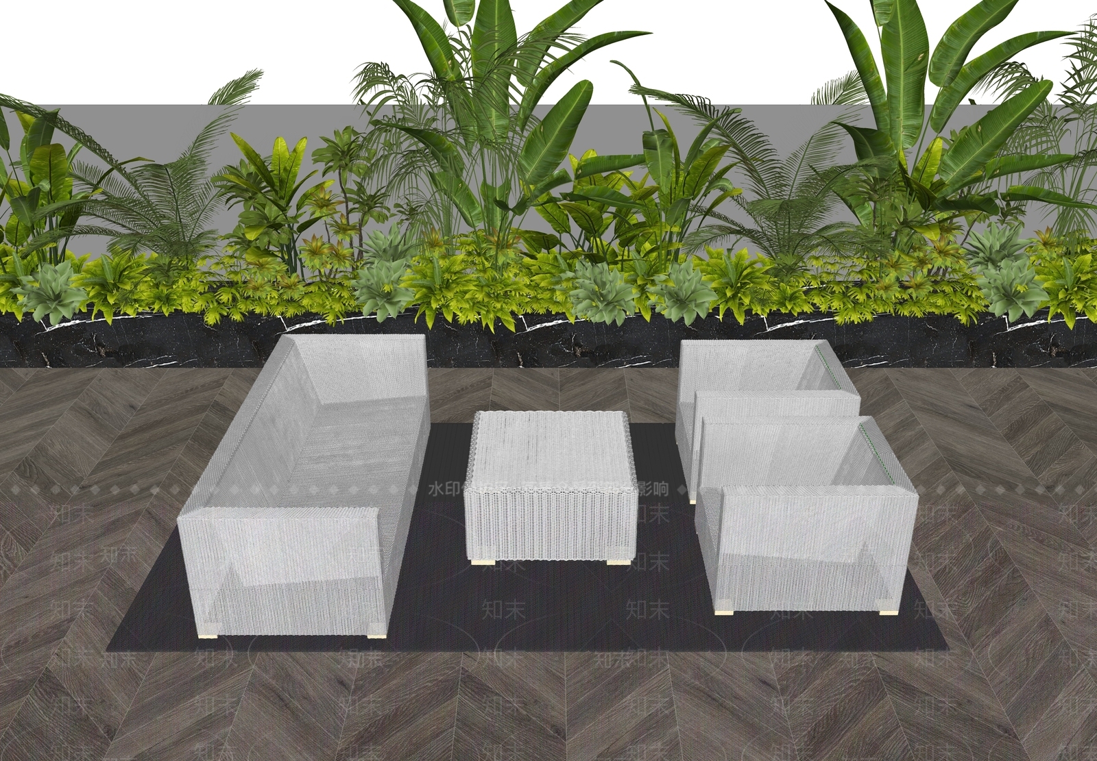 现代户外沙发SU模型下载【ID:1124536163】