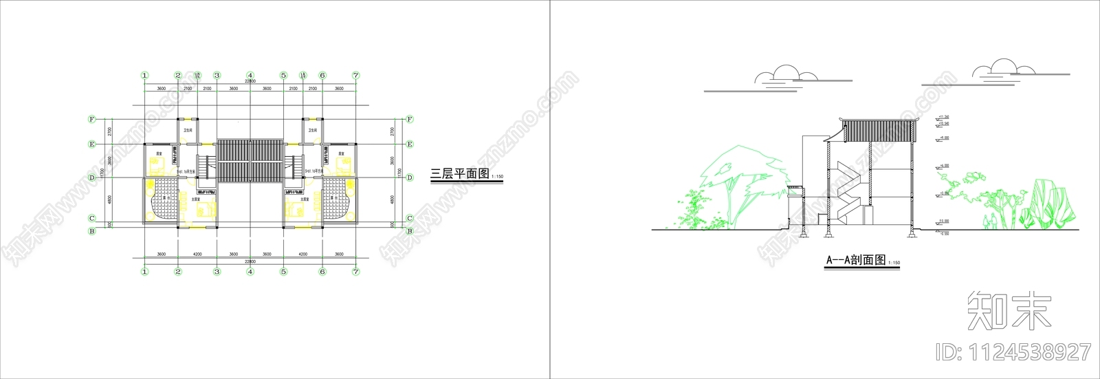 中式云南民居风格cad施工图下载【ID:1124538927】