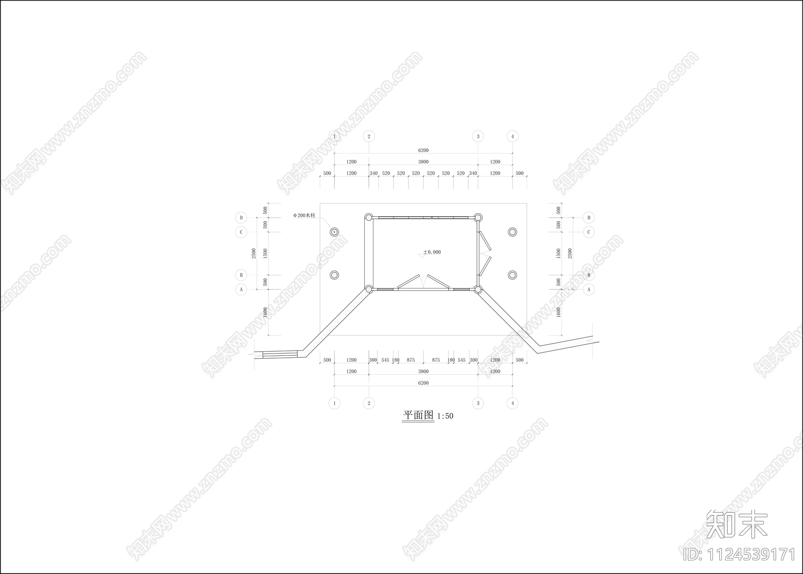 中式云南民居门厅cadcad施工图下载【ID:1124539171】