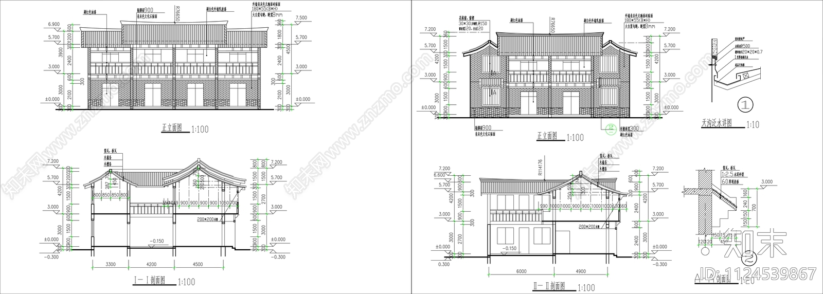中式仿唐民居设计CAD施工图下载【ID:1124539867】