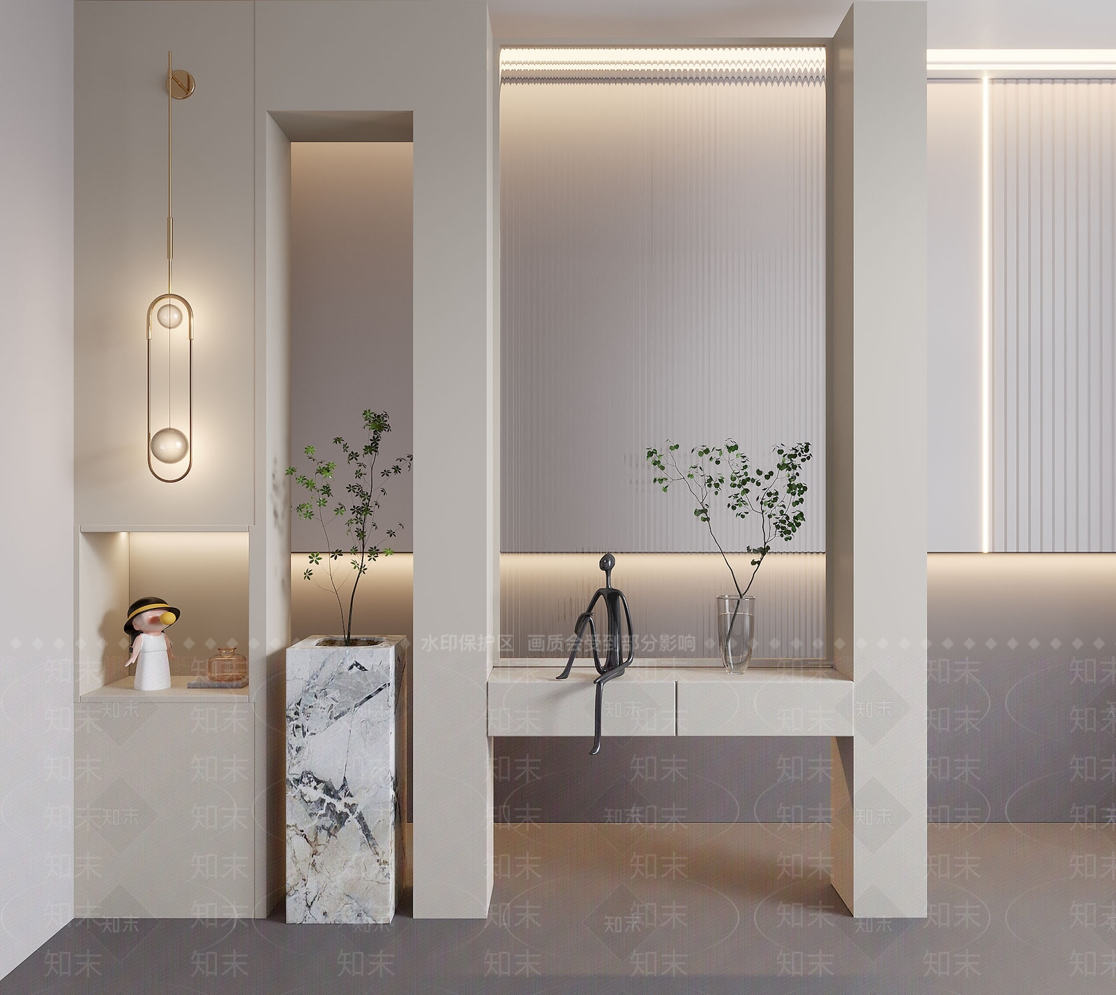 现代玄关3D模型下载【ID:1124542351】