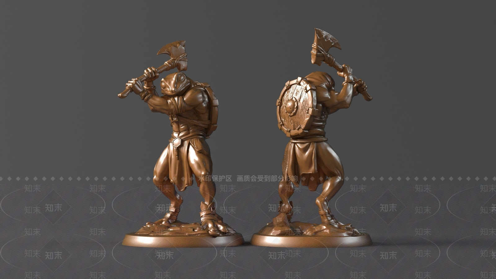 现代青蛙人雕塑摆件3D模型下载【ID:1124544312】