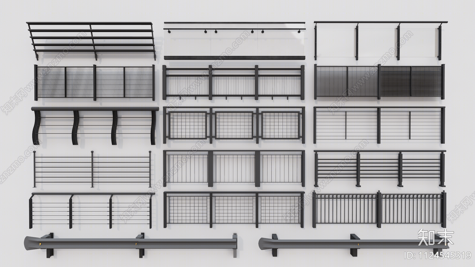 现代围栏护栏SU模型下载【ID:1124545319】