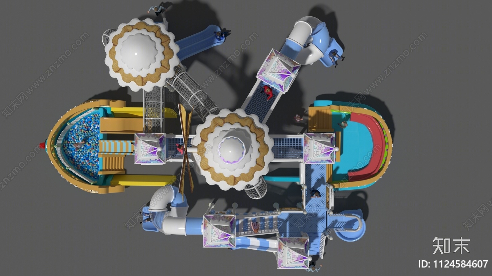雪国宝船滑梯乐园3D模型下载【ID:1124584607】