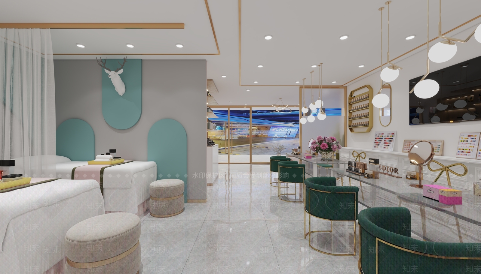 现代美甲店3D模型下载【ID:1124557570】