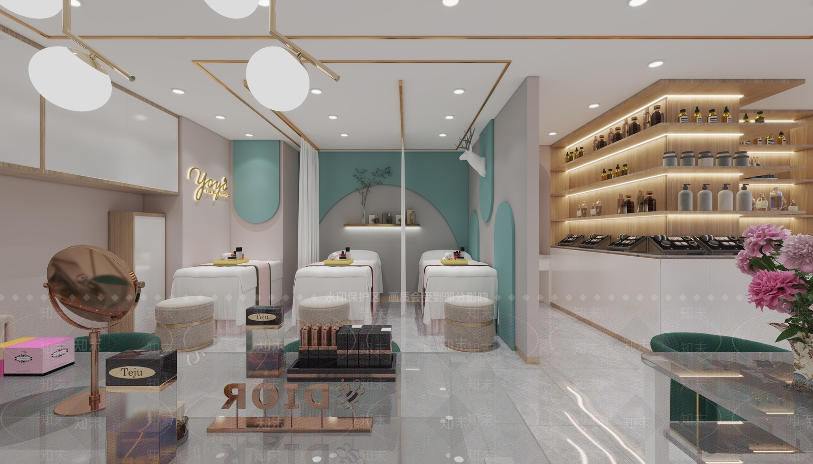 现代美甲店3D模型下载【ID:1124557570】
