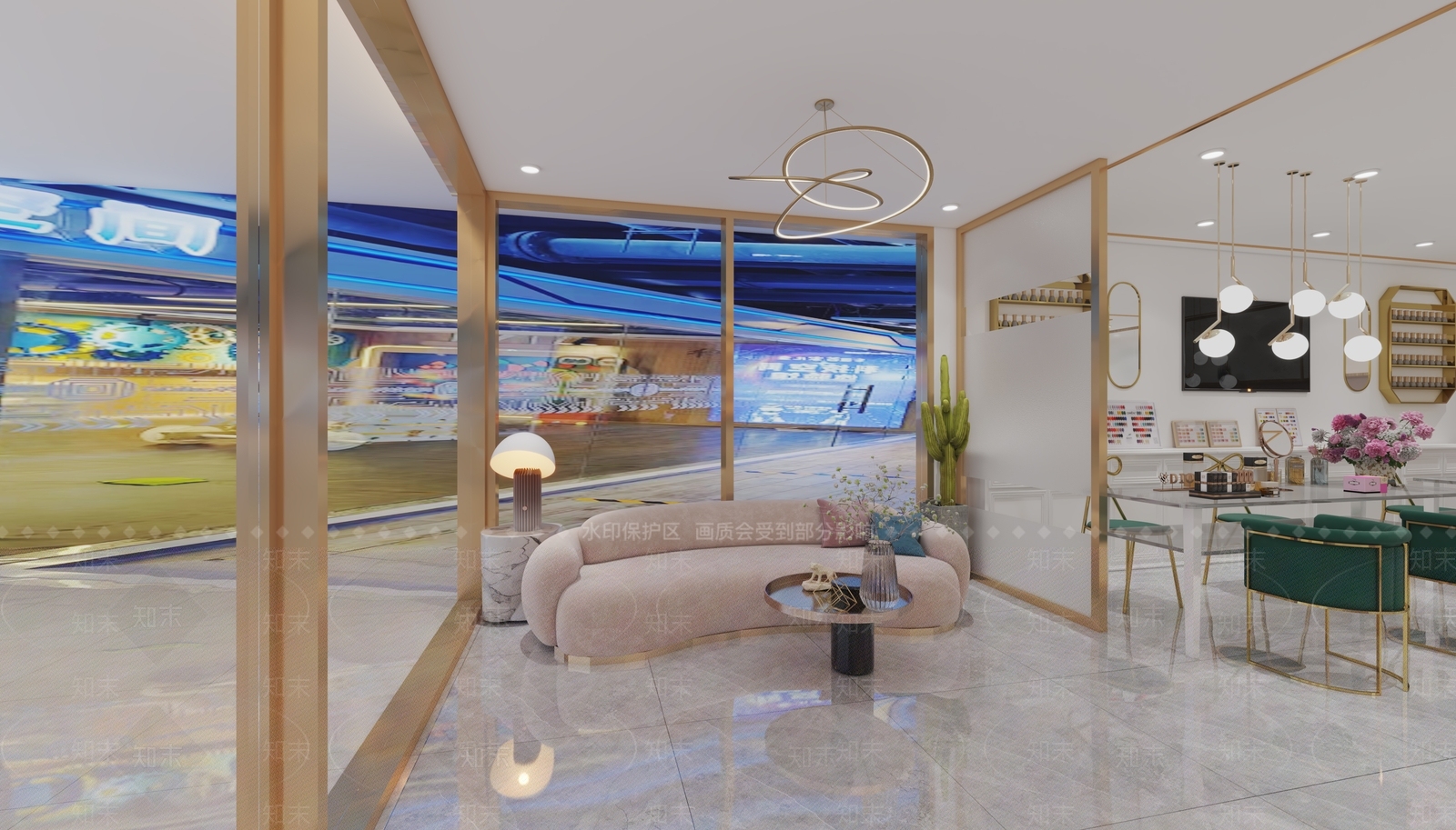 现代美甲店3D模型下载【ID:1124557570】