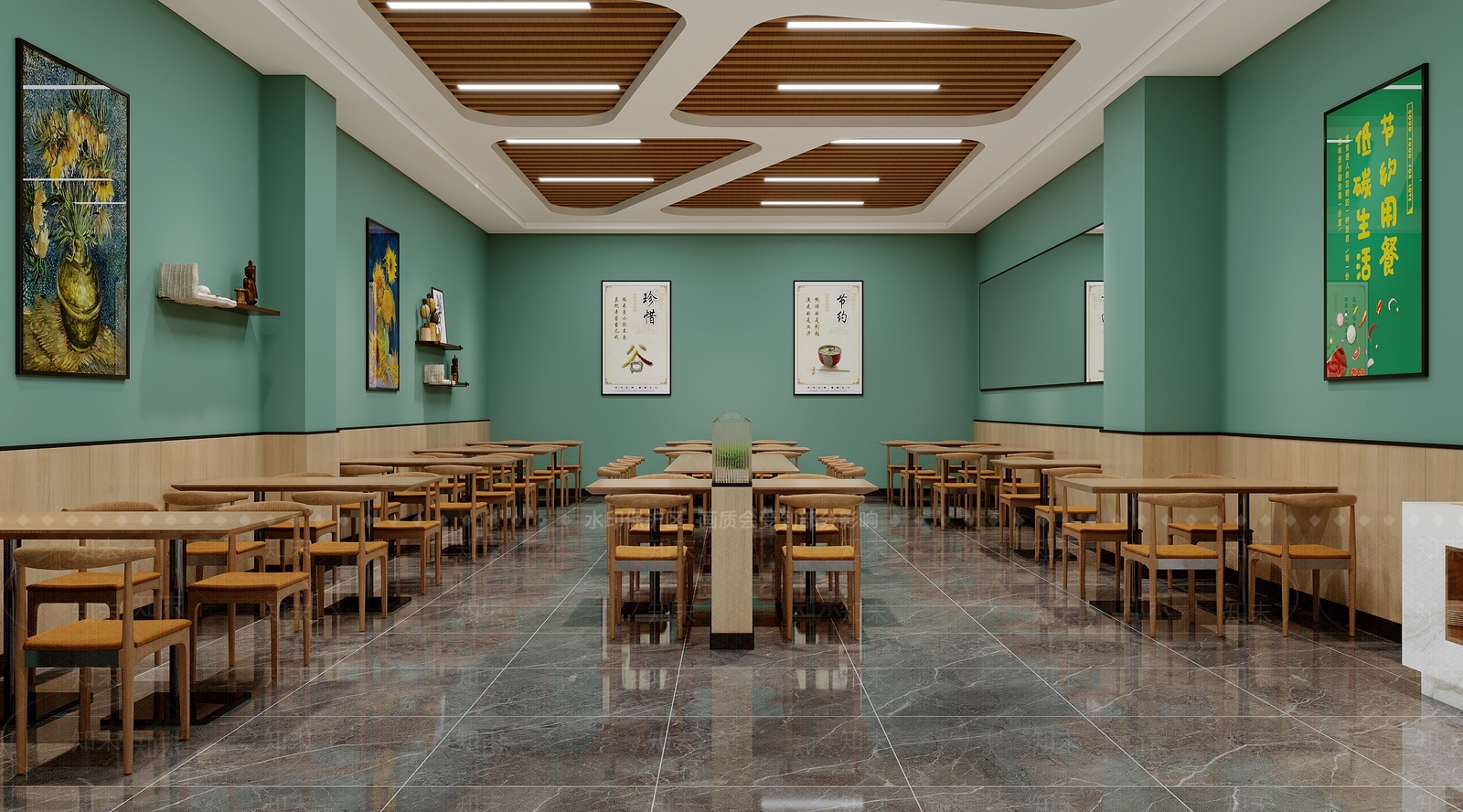 现代食堂3D模型下载【ID:1124561179】