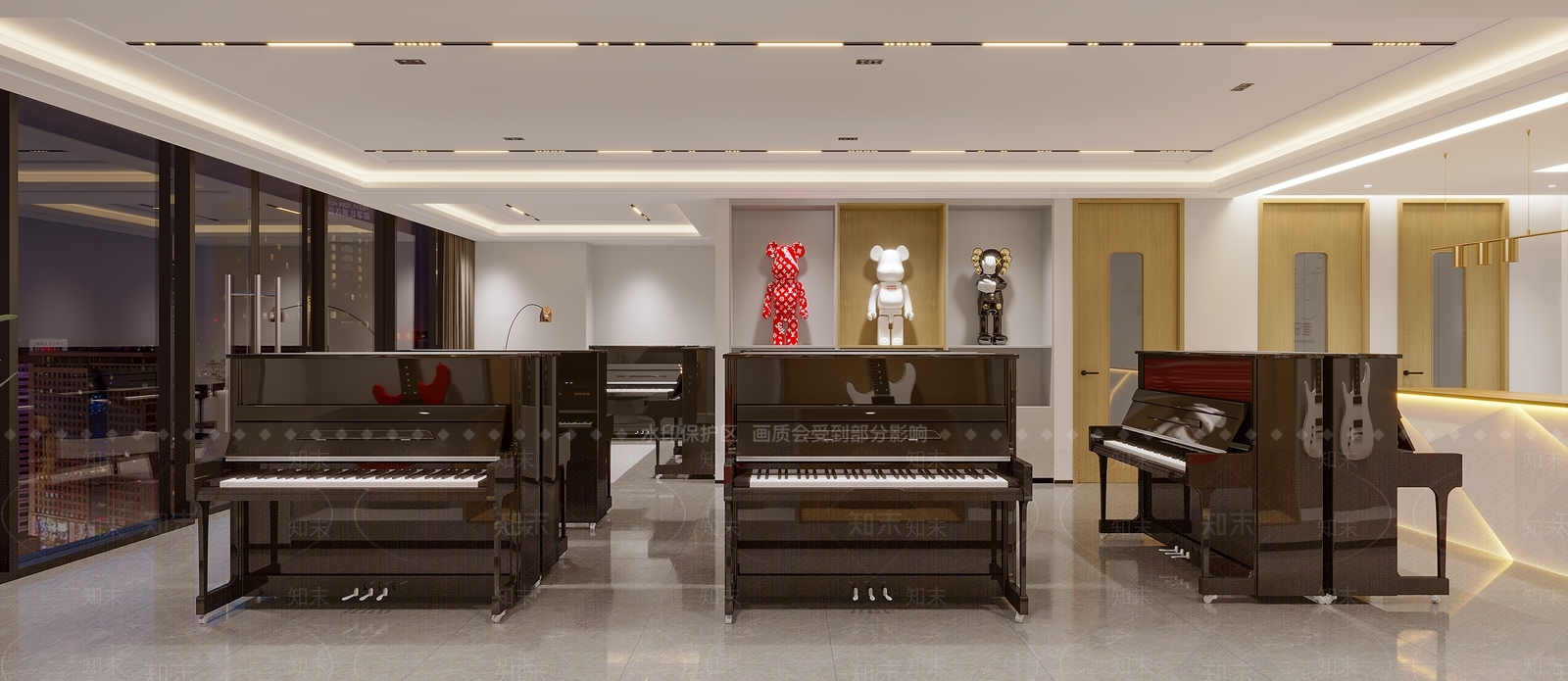 现代钢琴店3D模型下载【ID:1124565737】