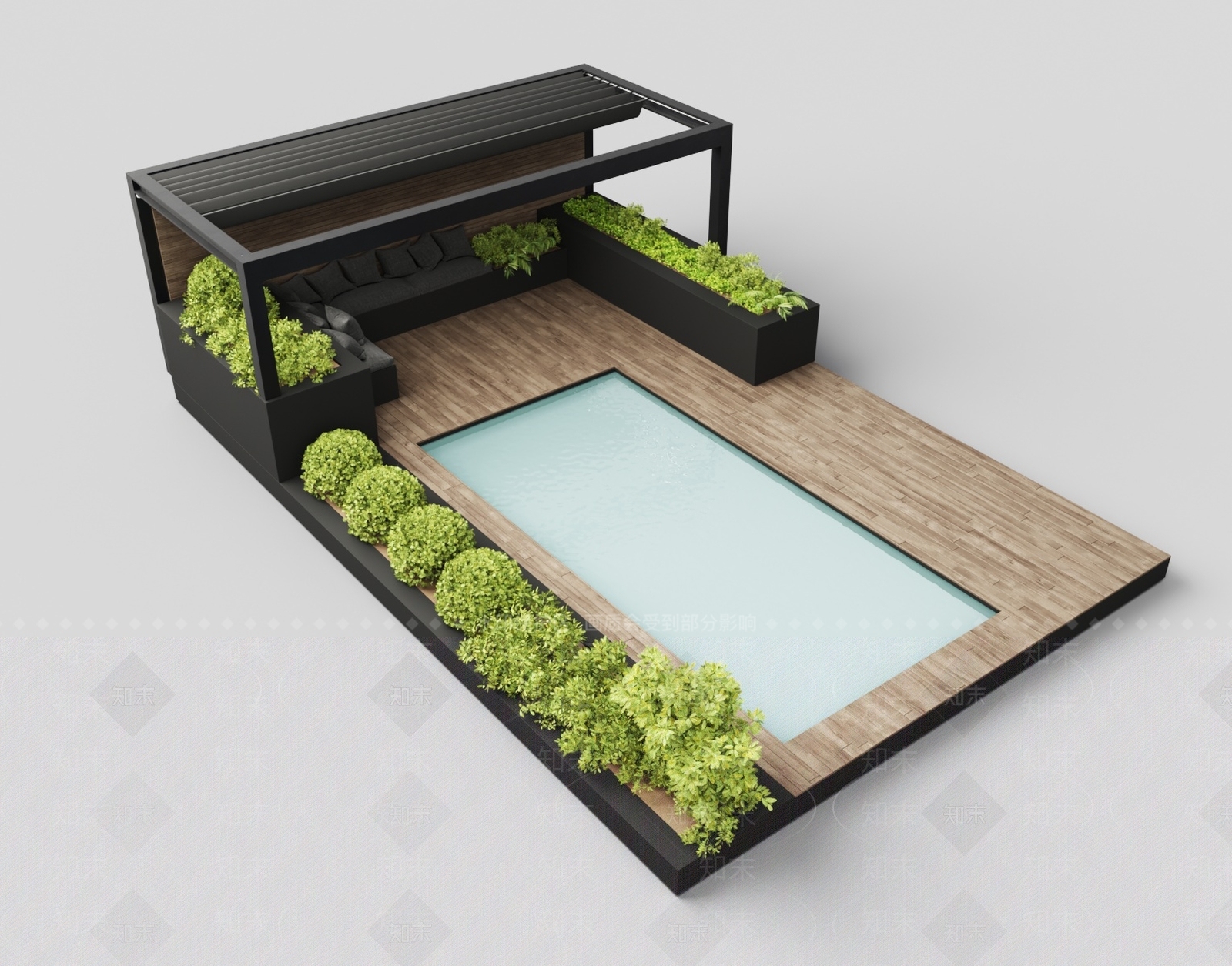 现代廊架3D模型下载【ID:1124568570】