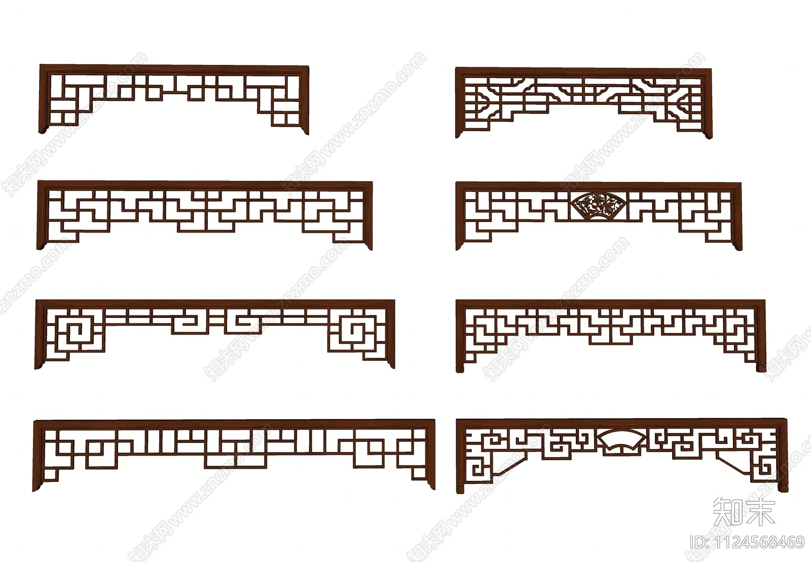 新中式挂落SU模型下载【ID:1124568469】