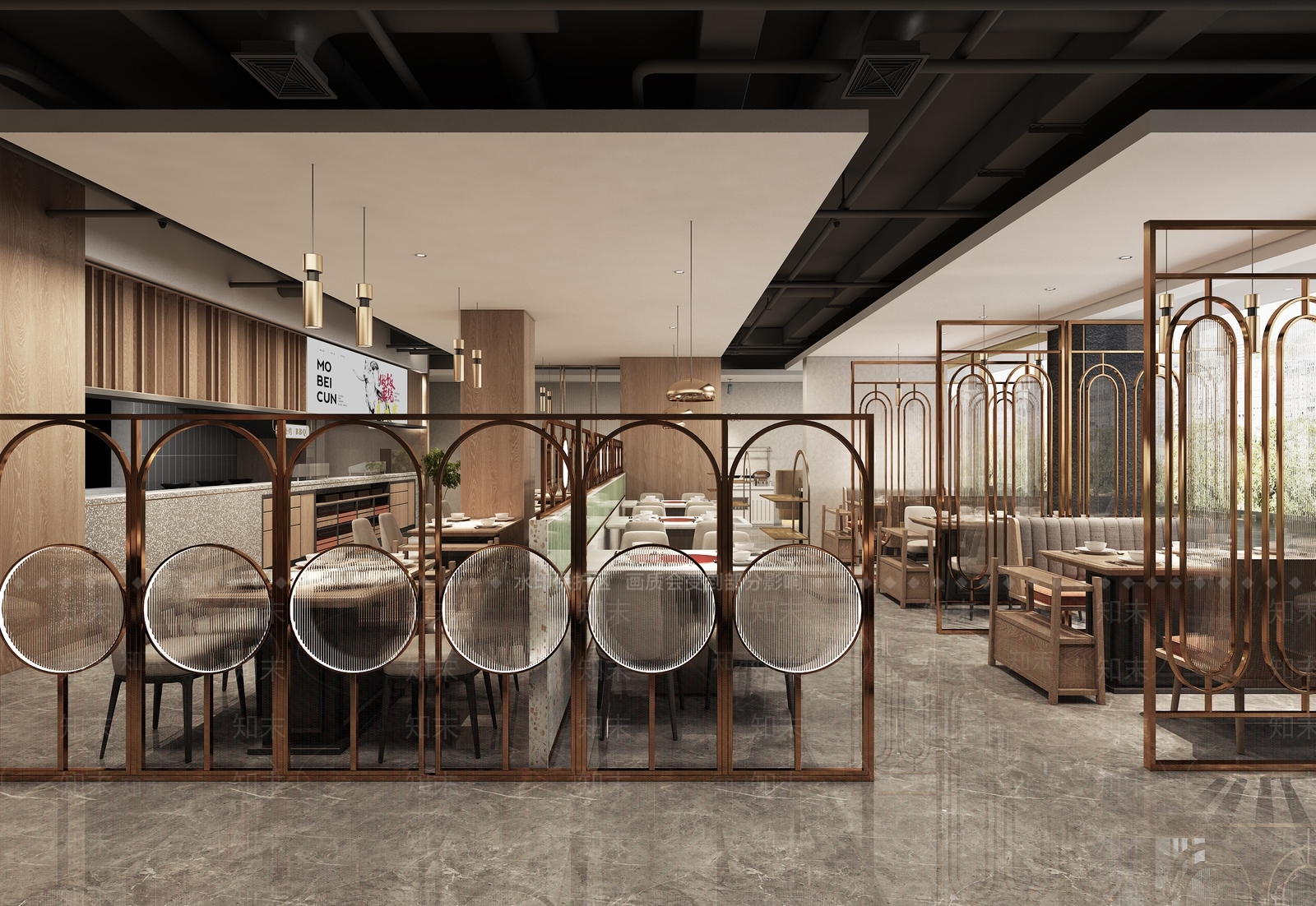 新中式火锅店3D模型下载【ID:1124570604】