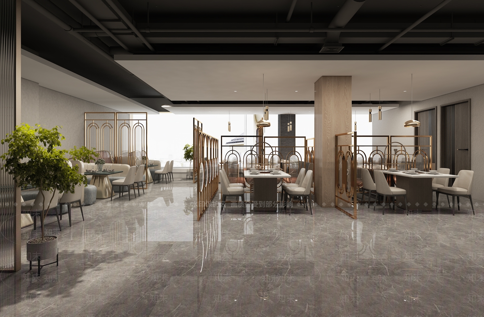 新中式火锅店3D模型下载【ID:1124570604】