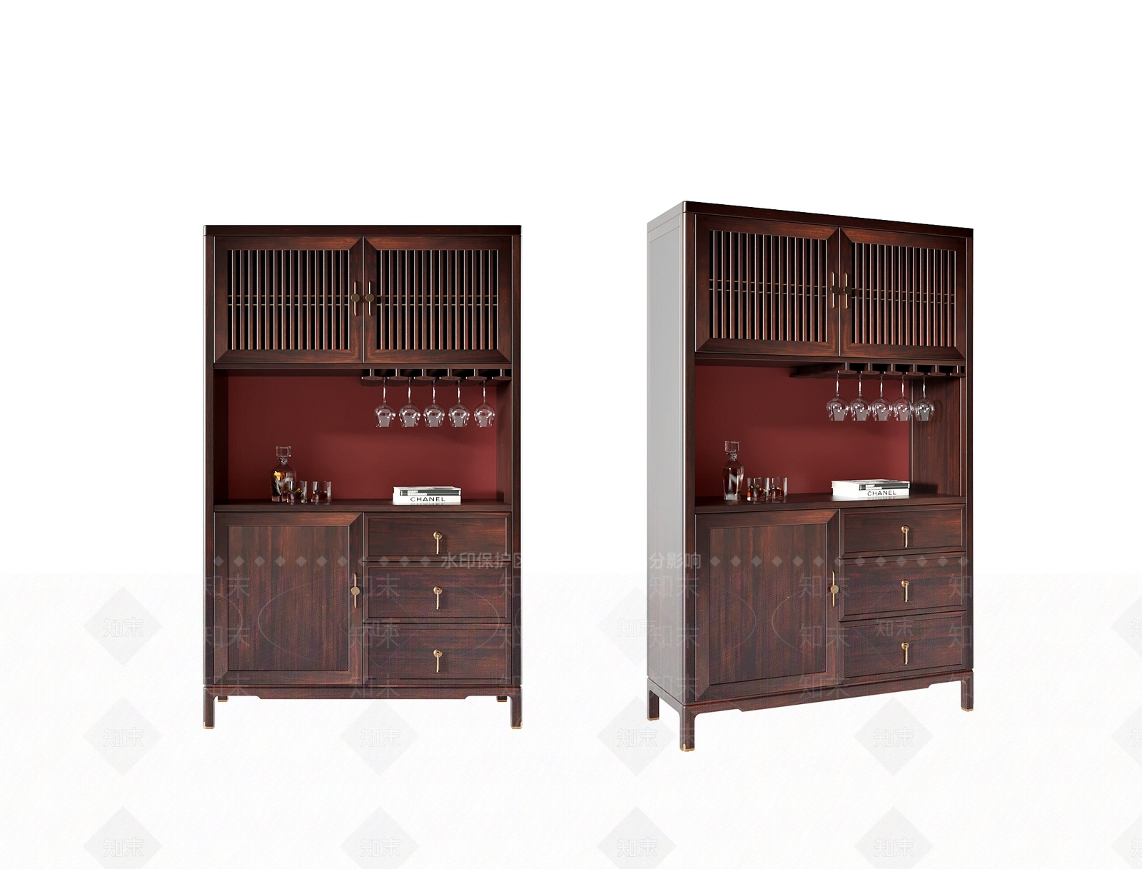 新中式酒柜3D模型下载【ID:1124584909】