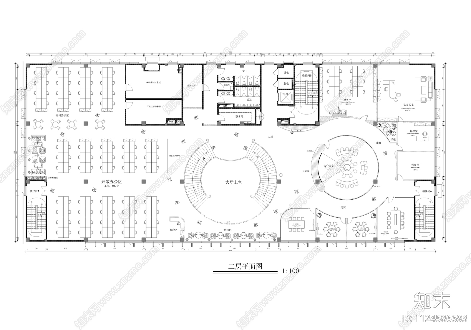 现代非办公空间cad施工图下载【ID:1124586693】