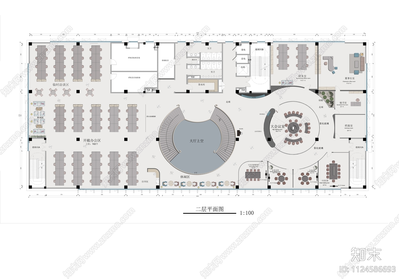 现代非办公空间cad施工图下载【ID:1124586693】