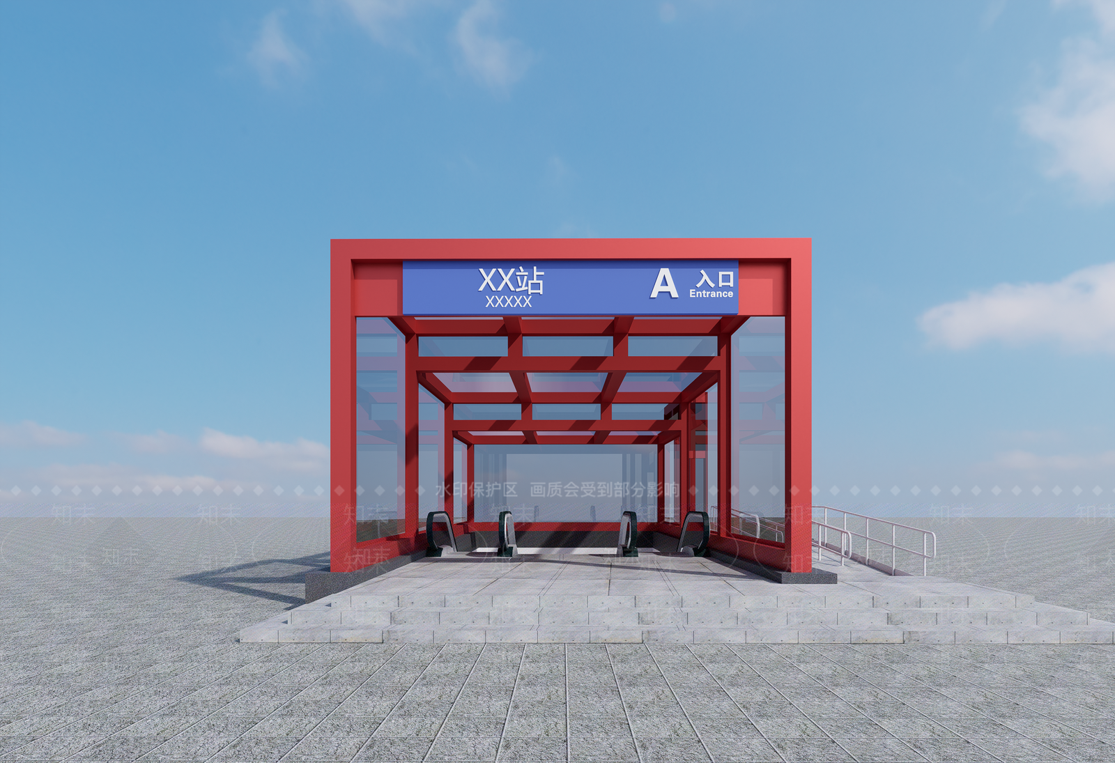 现代地铁口SU模型下载【ID:1124591027】