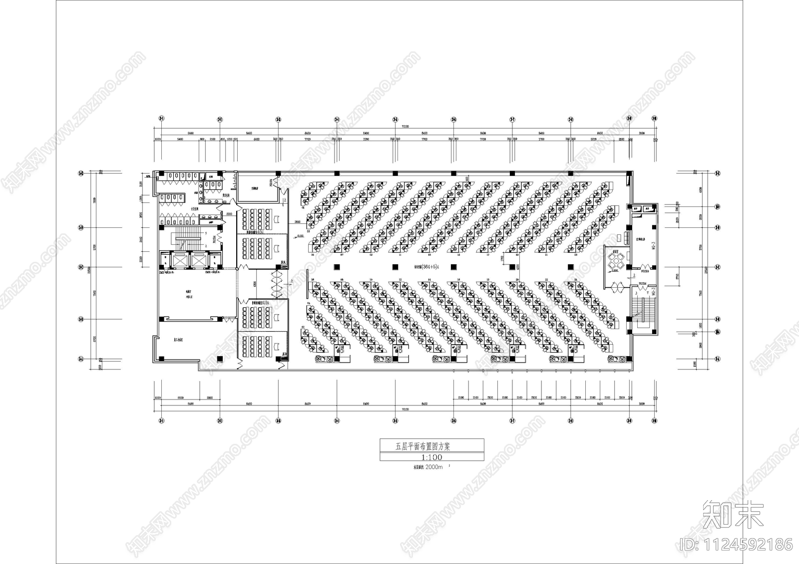 开放办公空间cad施工图下载【ID:1124592186】