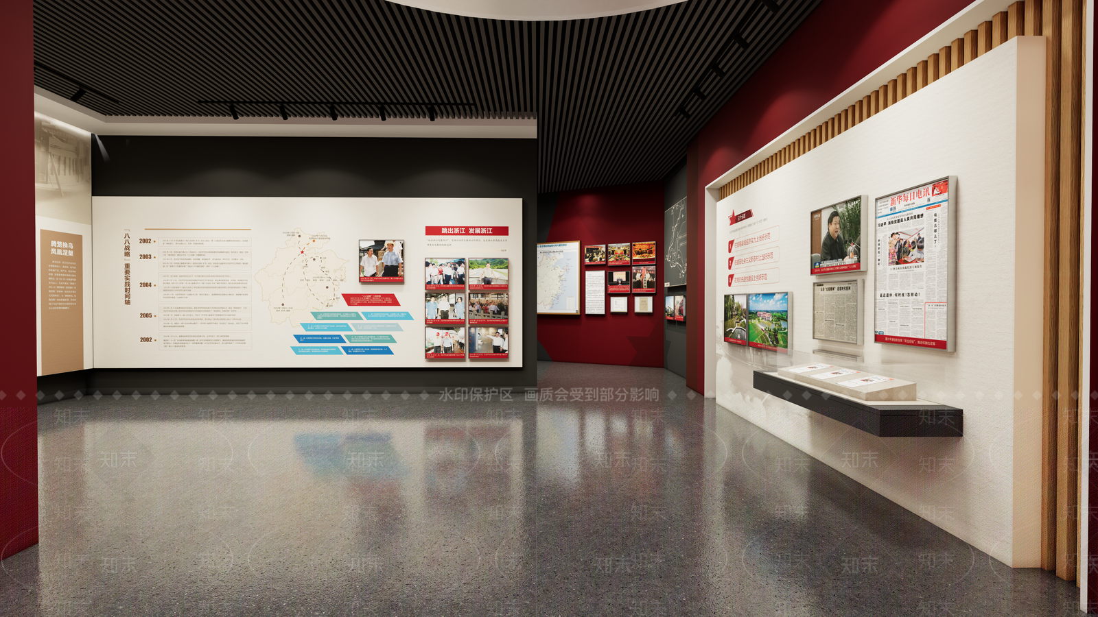 现代党建文化展厅SU模型下载【ID:1124594981】