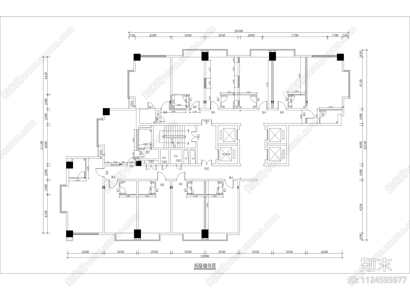 科技公司大楼平立面施工图cad施工图下载【ID:1124595977】