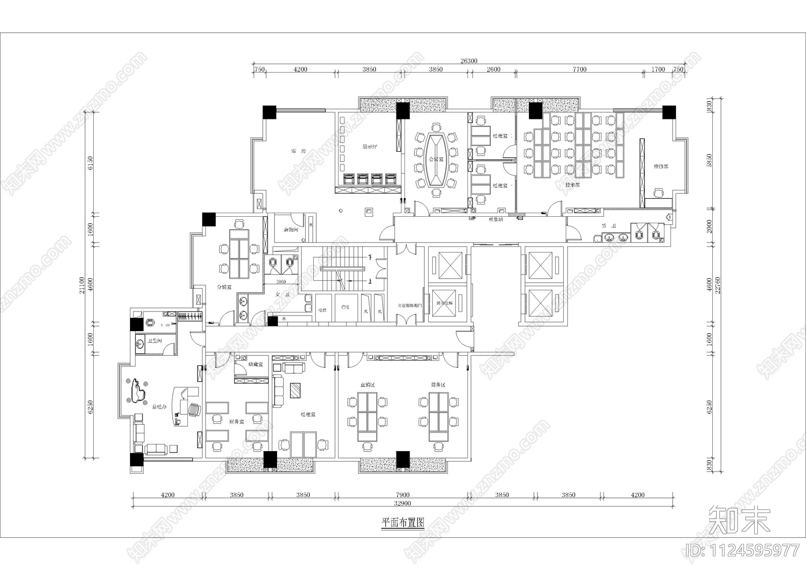 科技公司大楼平立面施工图cad施工图下载【ID:1124595977】