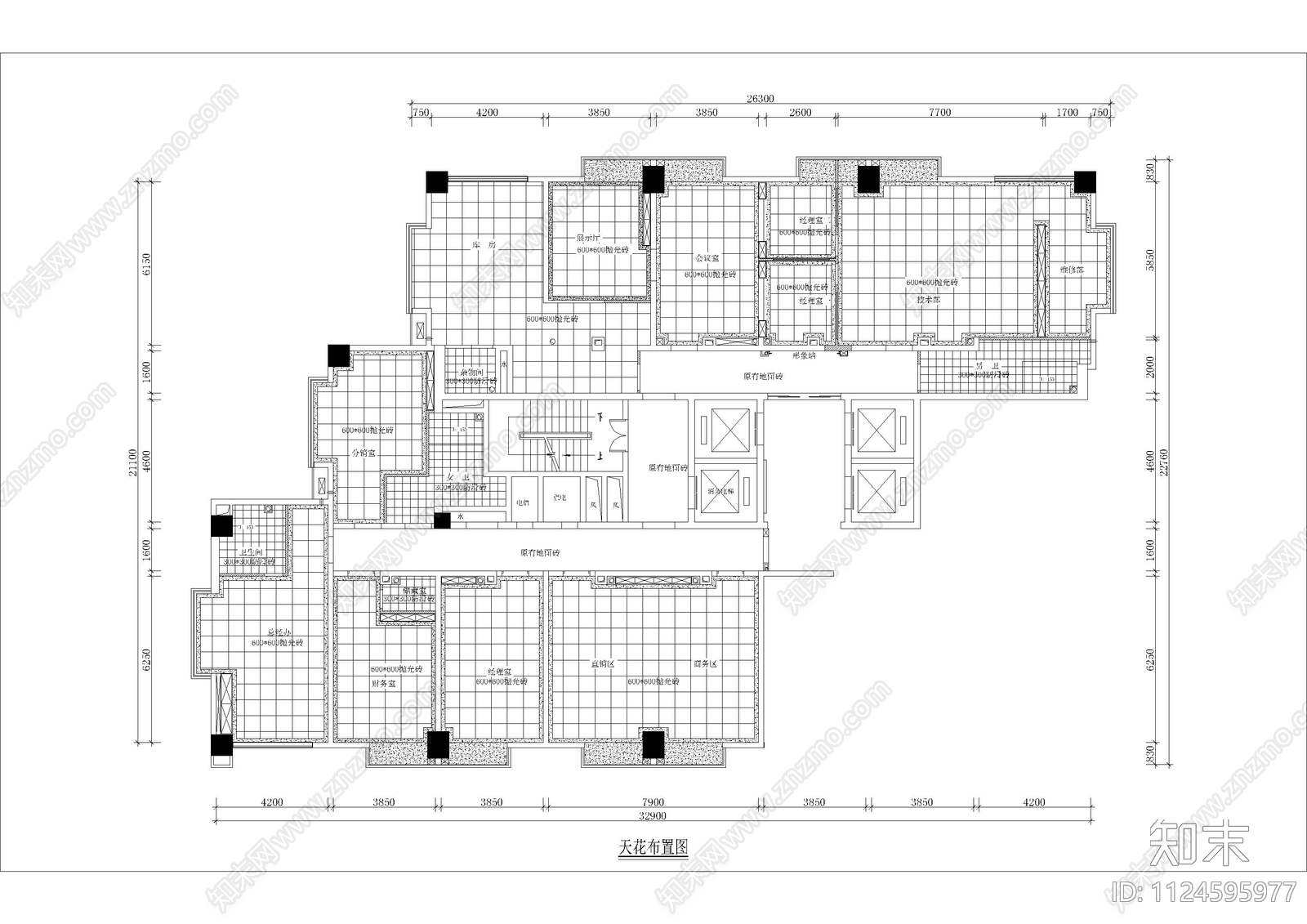 科技公司大楼平立面施工图cad施工图下载【ID:1124595977】