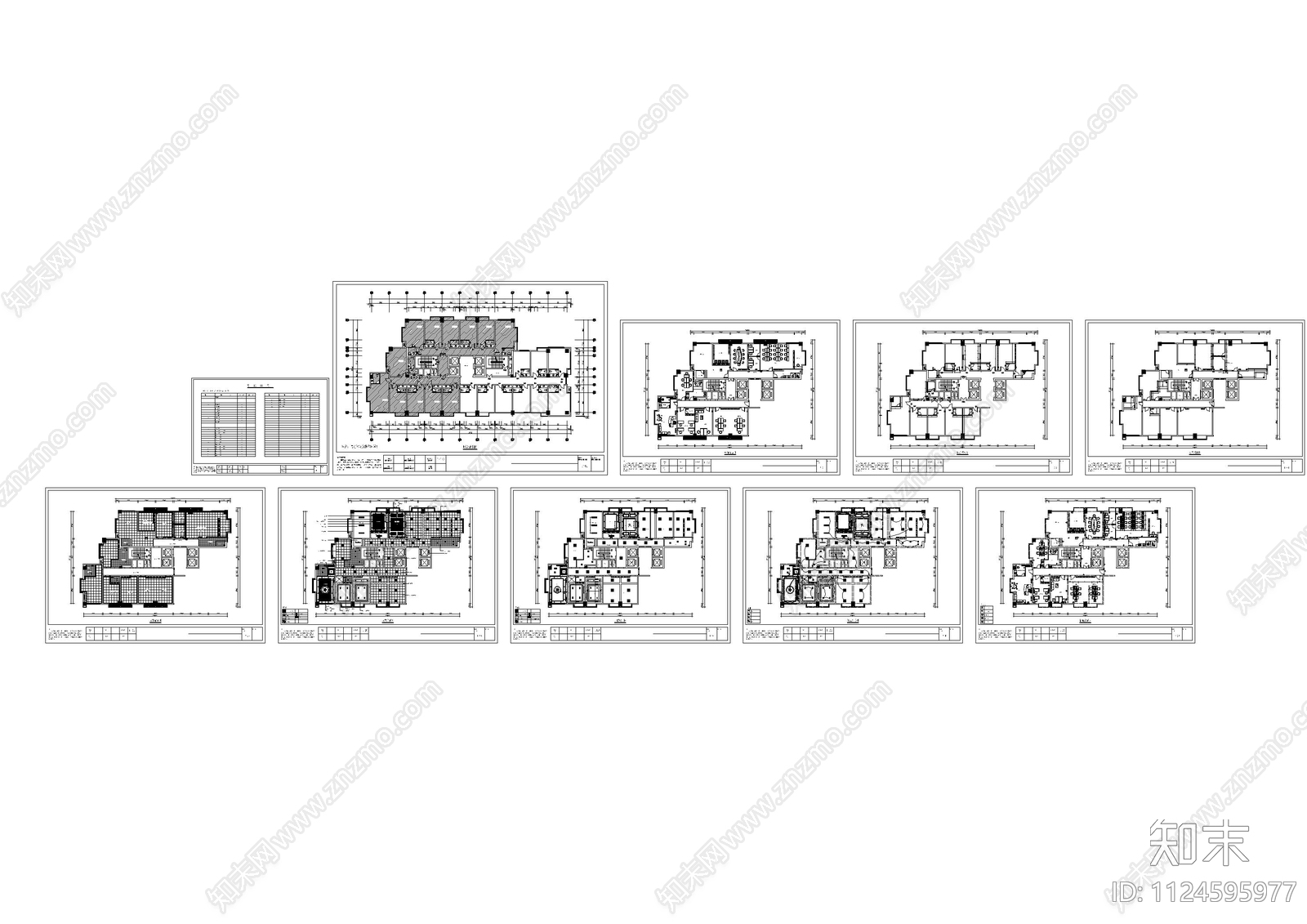 科技公司大楼平立面施工图cad施工图下载【ID:1124595977】