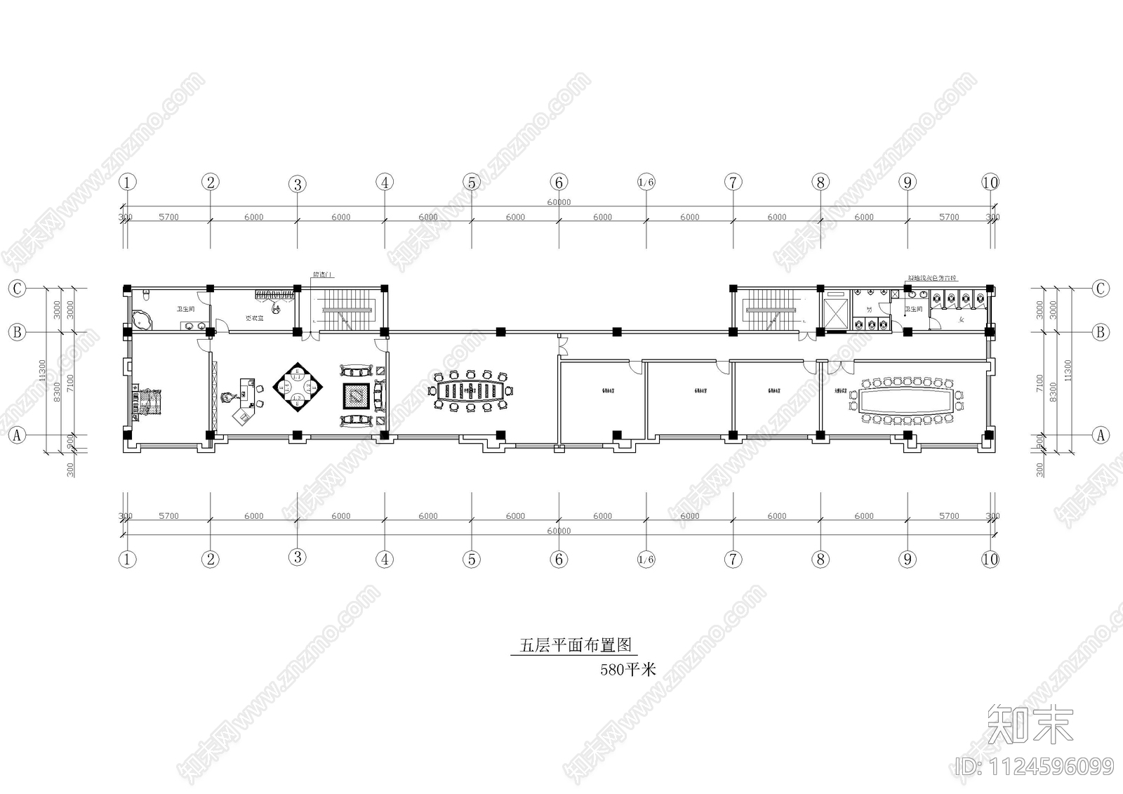 现代公司办公平面cad施工图下载【ID:1124596099】