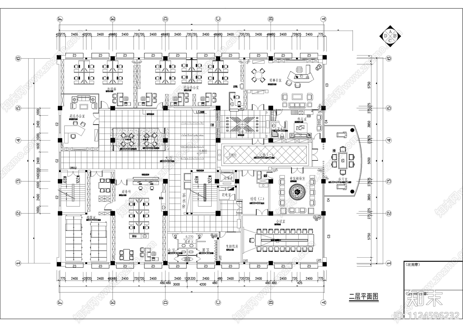 现代办公大楼施工图cad施工图下载【ID:1124596232】