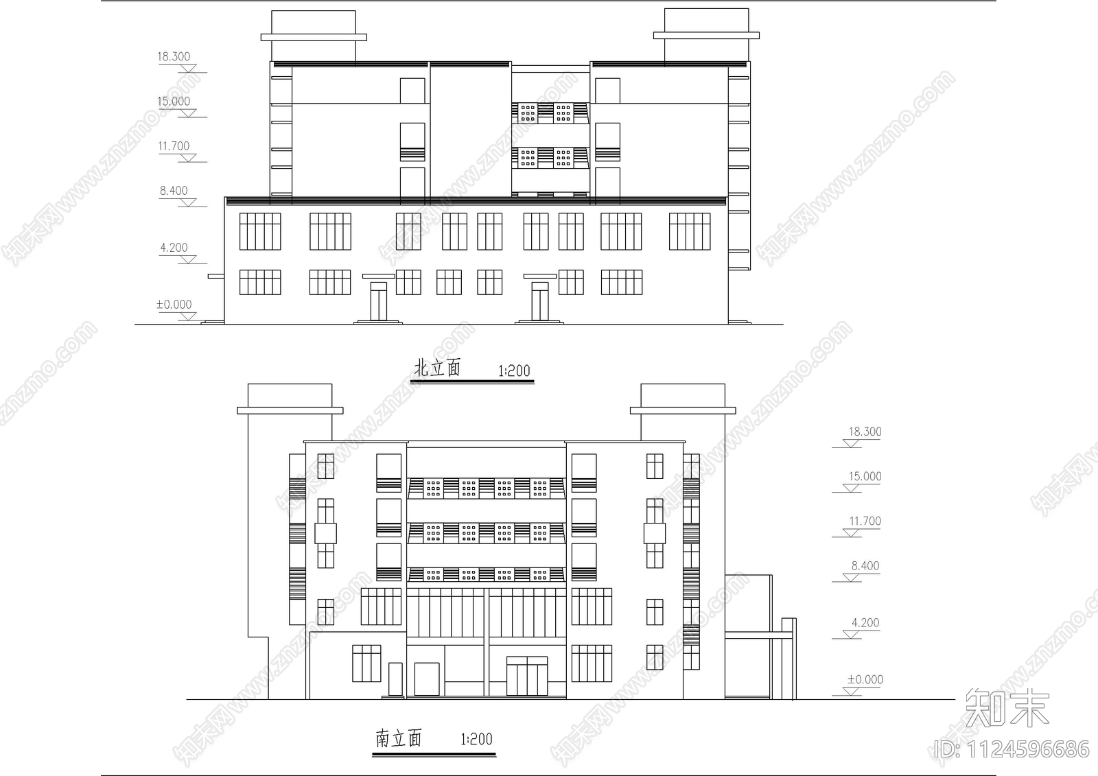 中学综合楼及宿舍方案设计图cad施工图下载【ID:1124596686】