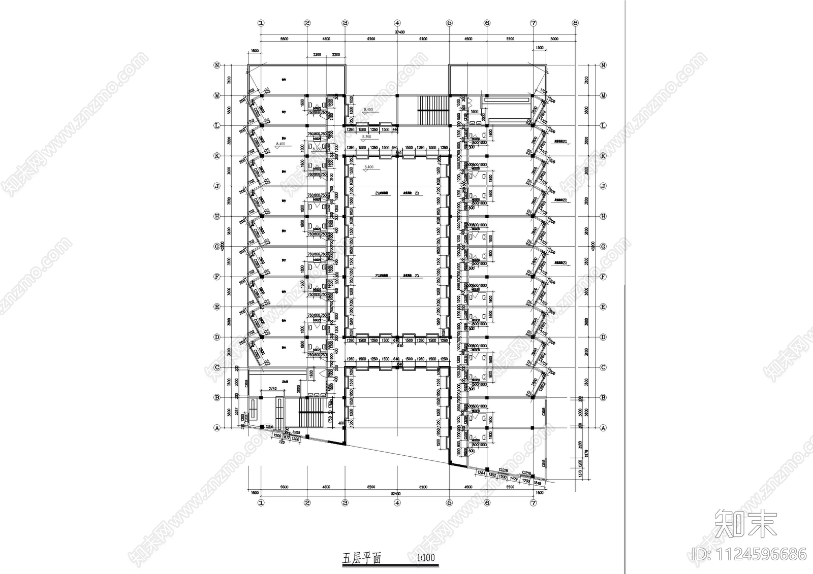 中学综合楼及宿舍方案设计图cad施工图下载【ID:1124596686】