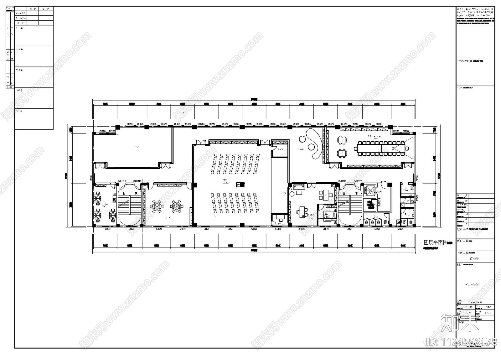 现代早教培训中心cad施工图下载【ID:1124596178】