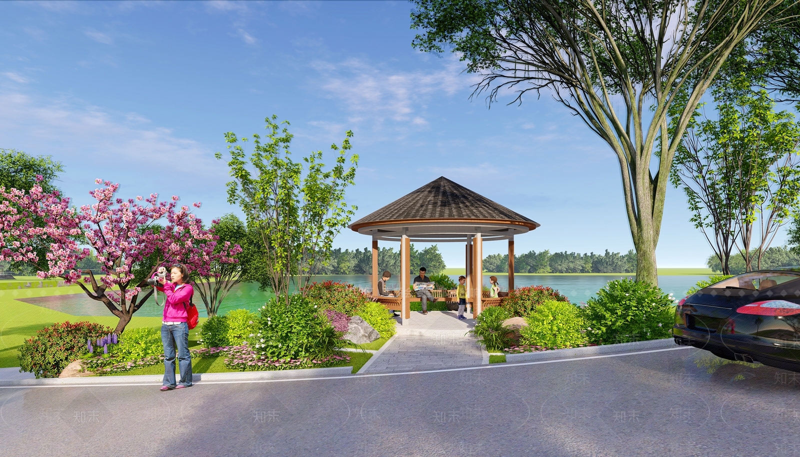 现代风格景观亭SU模型下载【ID:1124597607】