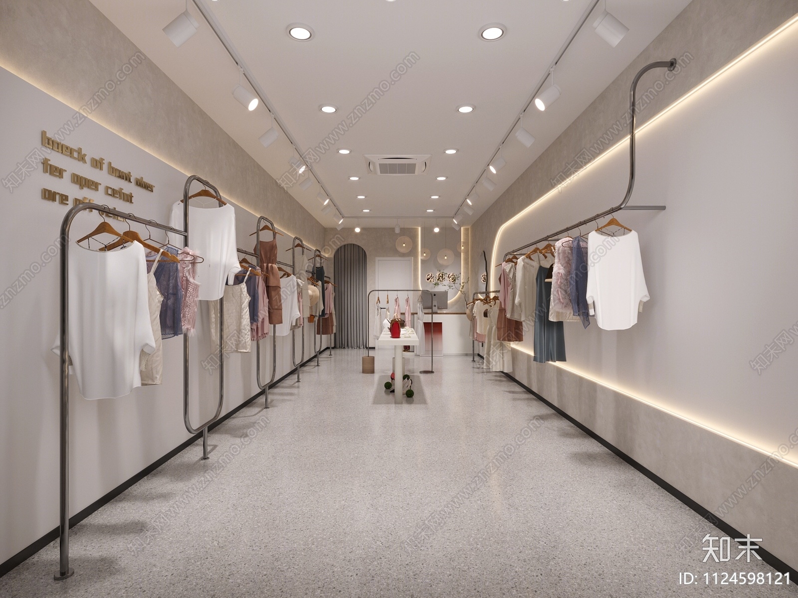 侘寂风服装店3D模型下载【ID:1124598121】