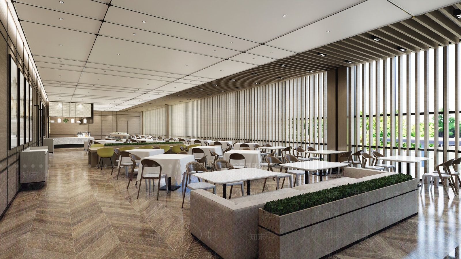 新中式自助餐厅SU模型下载【ID:1124599504】