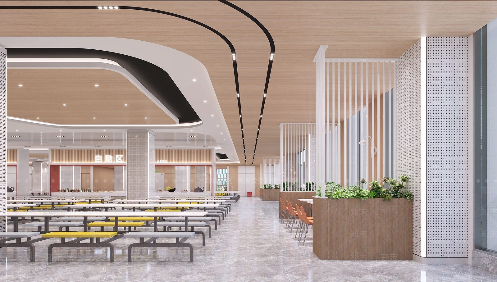 现代食堂3D模型下载【ID:1124604143】