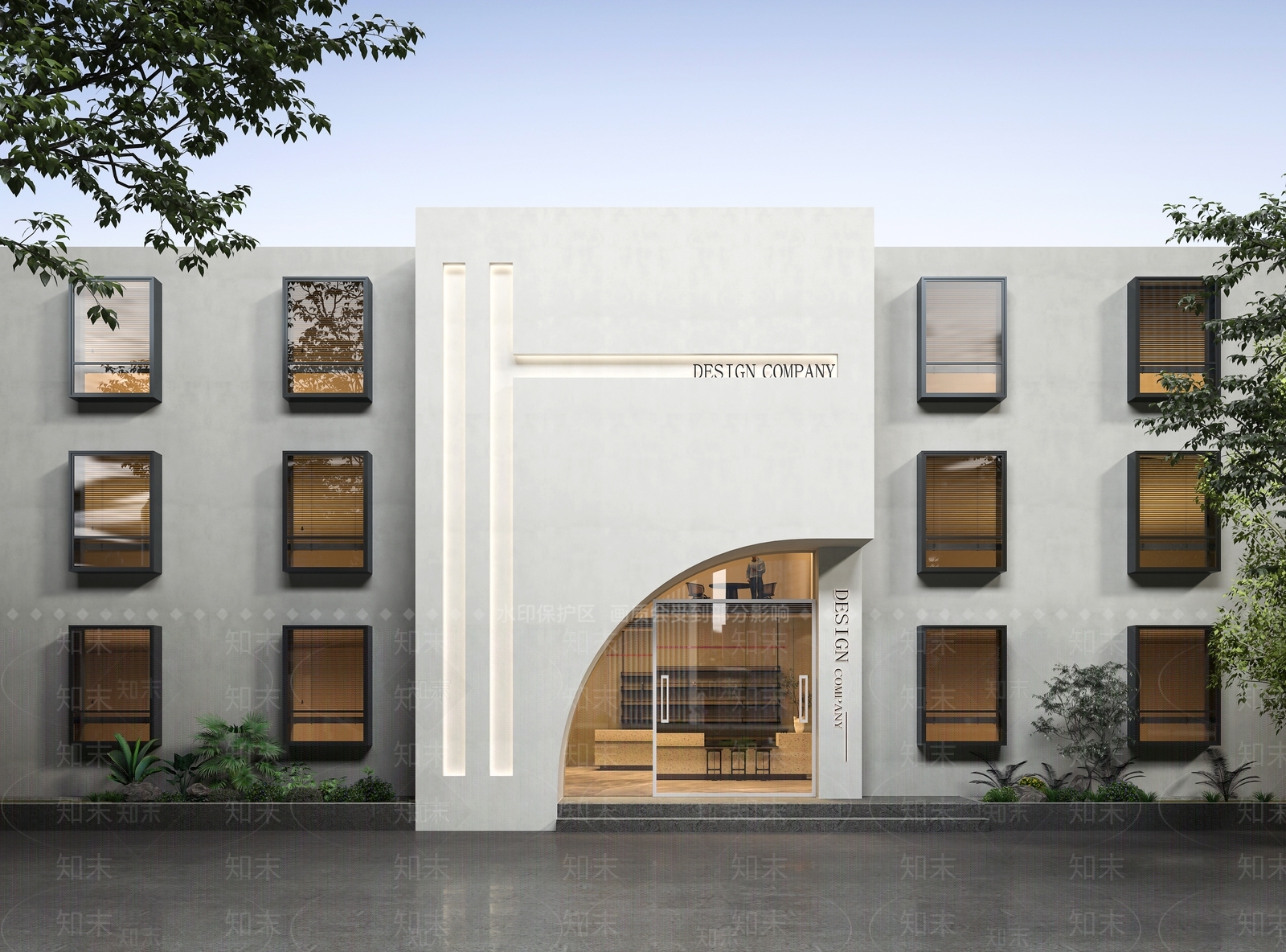 现代设计公司门头3D模型下载【ID:1124606353】