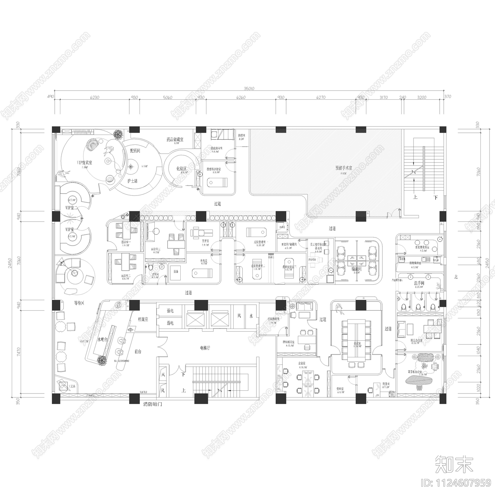 某美容院平面布置图cad施工图下载【ID:1124607959】