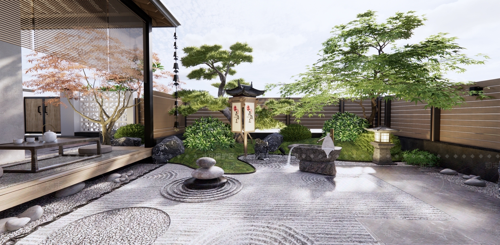 日式庭院3D模型精品下载_3dmax模型_知末网