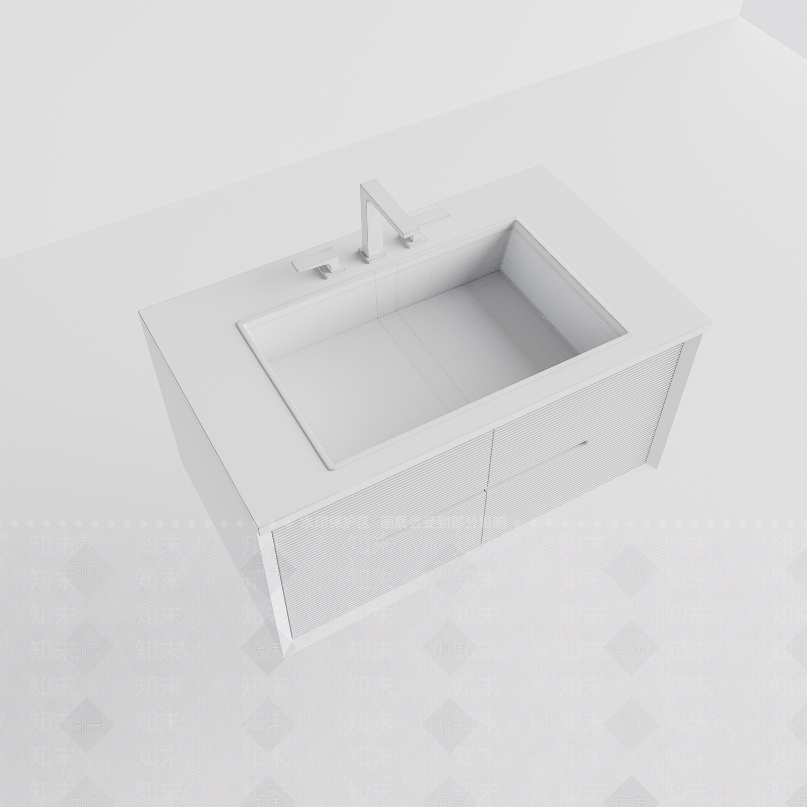 现代浴室柜3D模型下载【ID:1124617889】