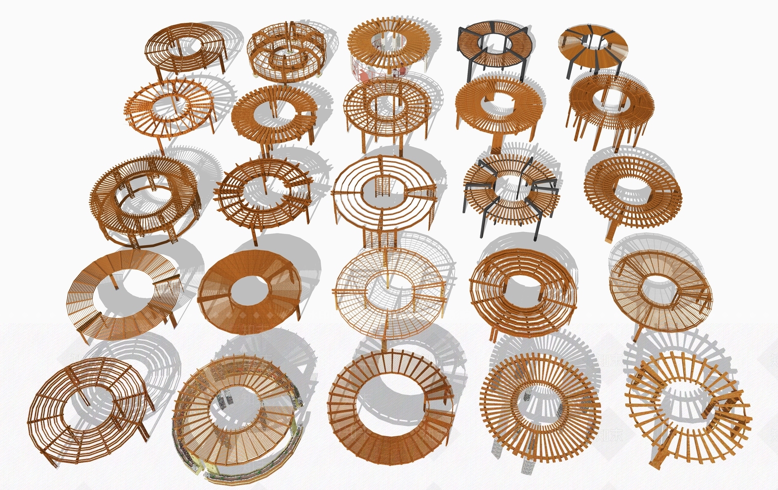 现代花架廊架SU模型下载【ID:1124618431】
