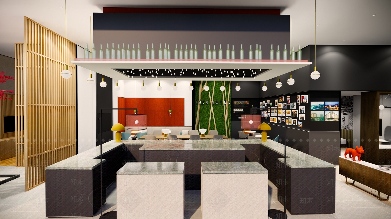 新中式酒吧休闲区SU模型下载【ID:1124620267】