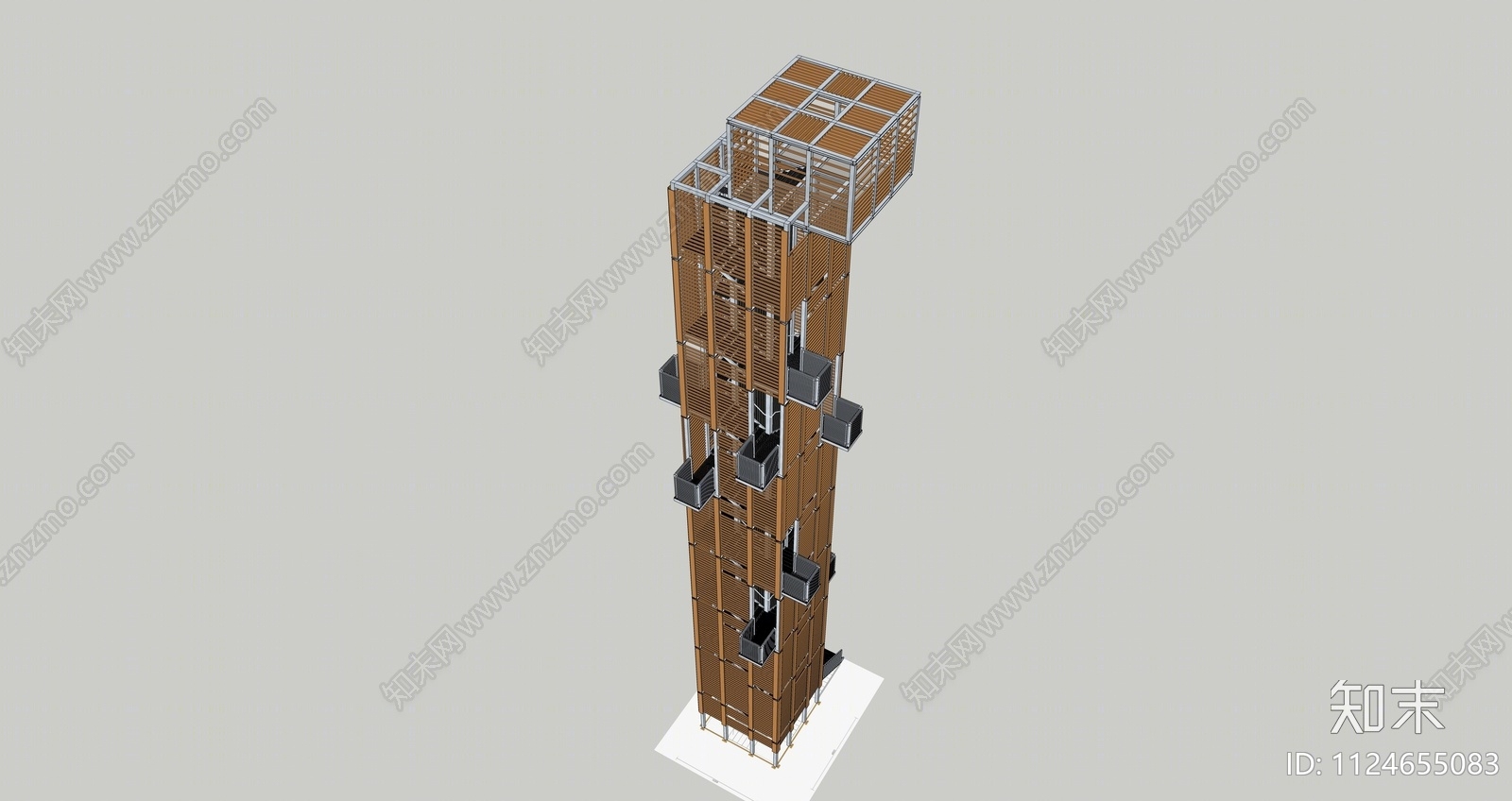 现代瞭望塔SU模型下载【ID:1124655083】