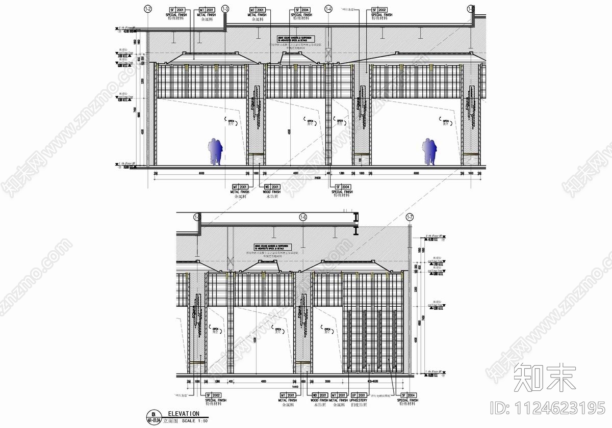 1200㎡宴会厅CAD施工图cad施工图下载【ID:1124623195】