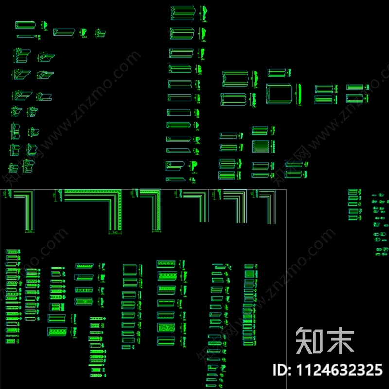 地角线天花角线造型收口线cad施工图下载【ID:1124632325】