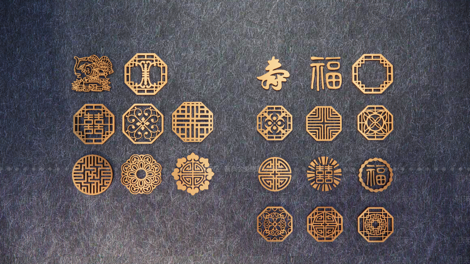 新中式镂空雕花纹样SU模型下载【ID:1124642157】