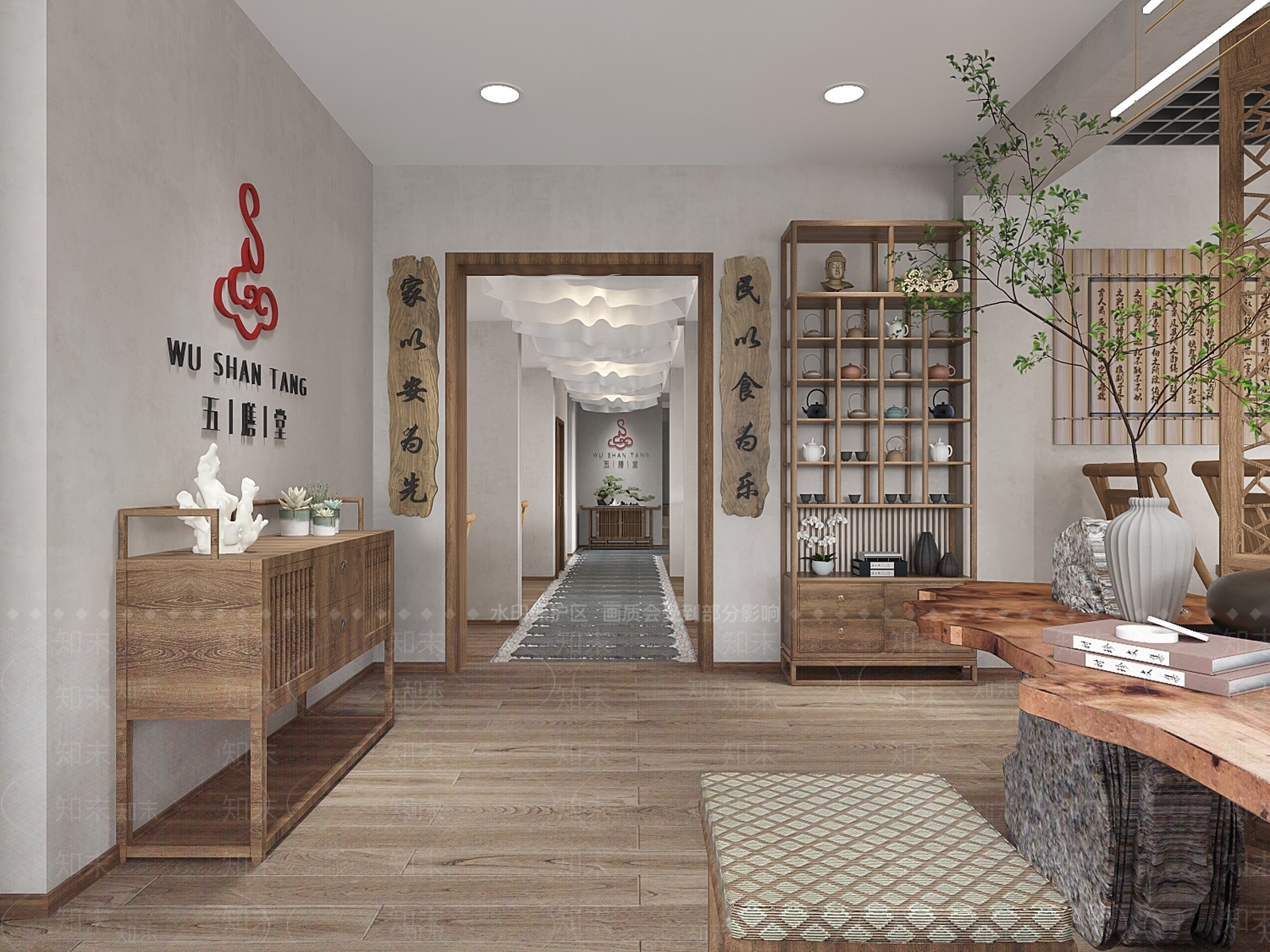 新中式茶馆3D模型下载【ID:1124644439】