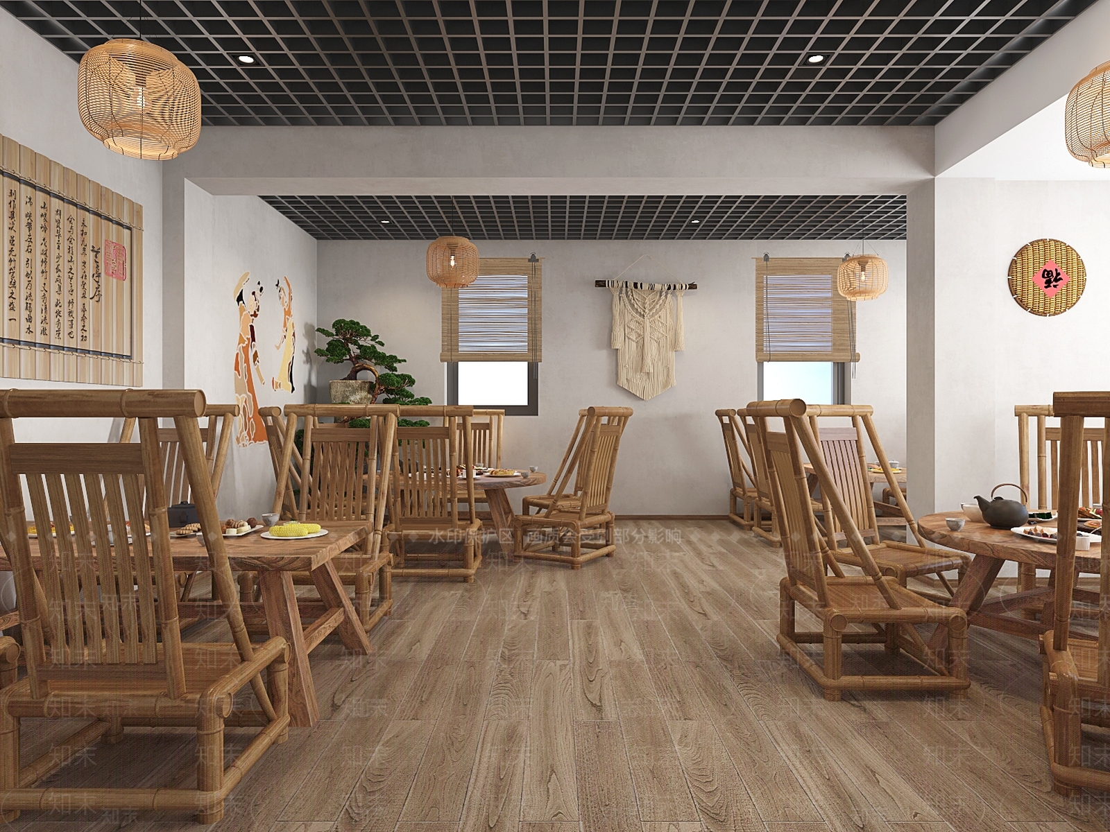 新中式茶馆3D模型下载【ID:1124644439】