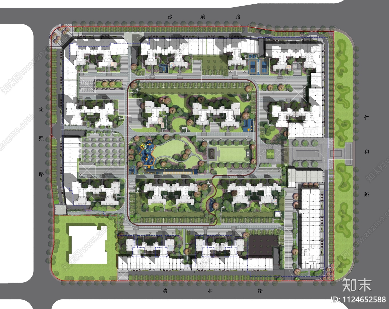 荣和公园里西大区景观cad施工图下载【ID:1124652588】