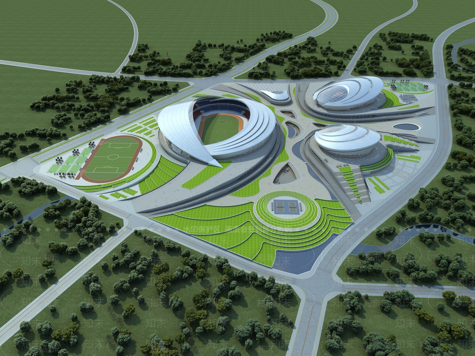 现代体育场馆3D模型下载【ID:1124664469】